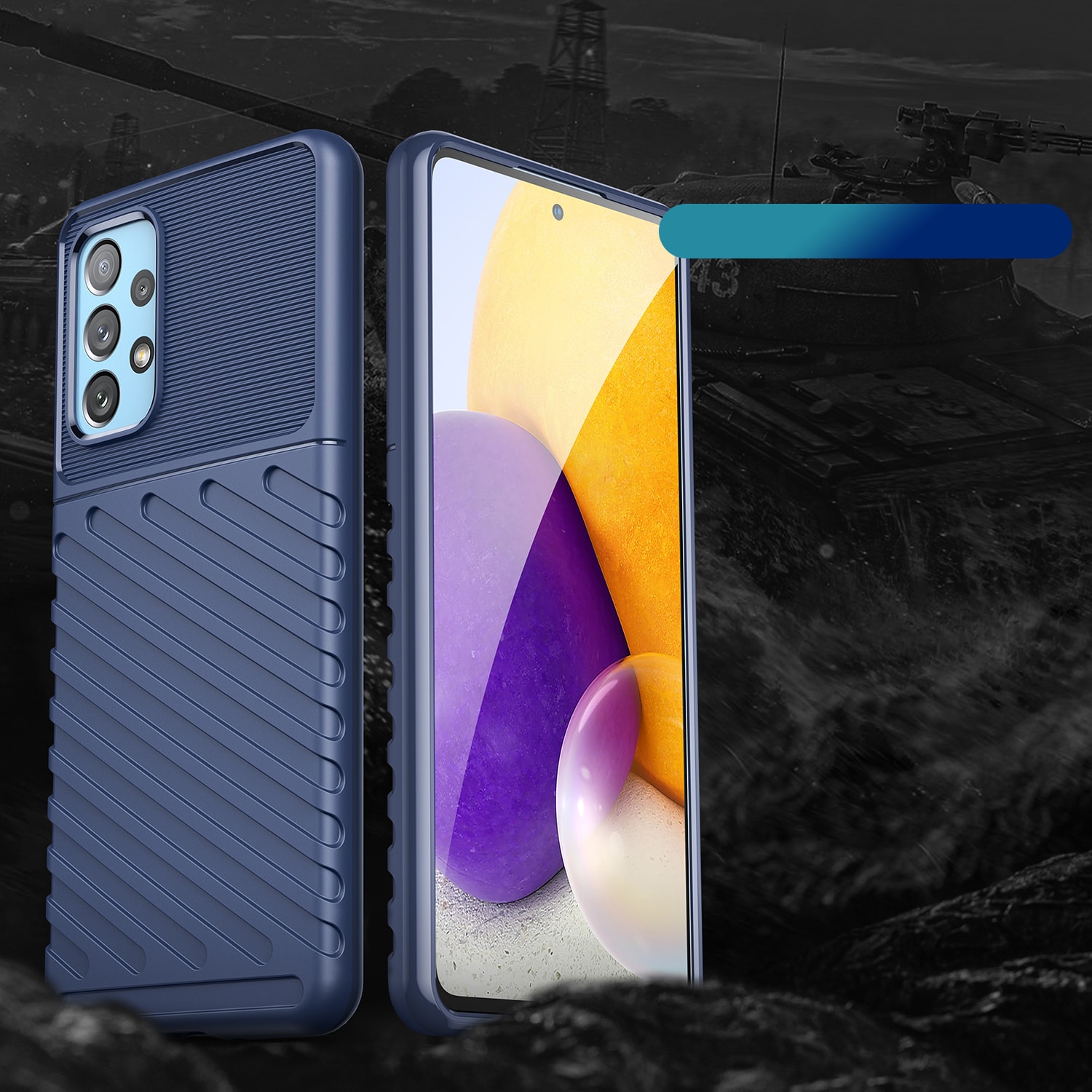 Thunder Case fleksibelt panseret cover til Samsung Galaxy A73 blå