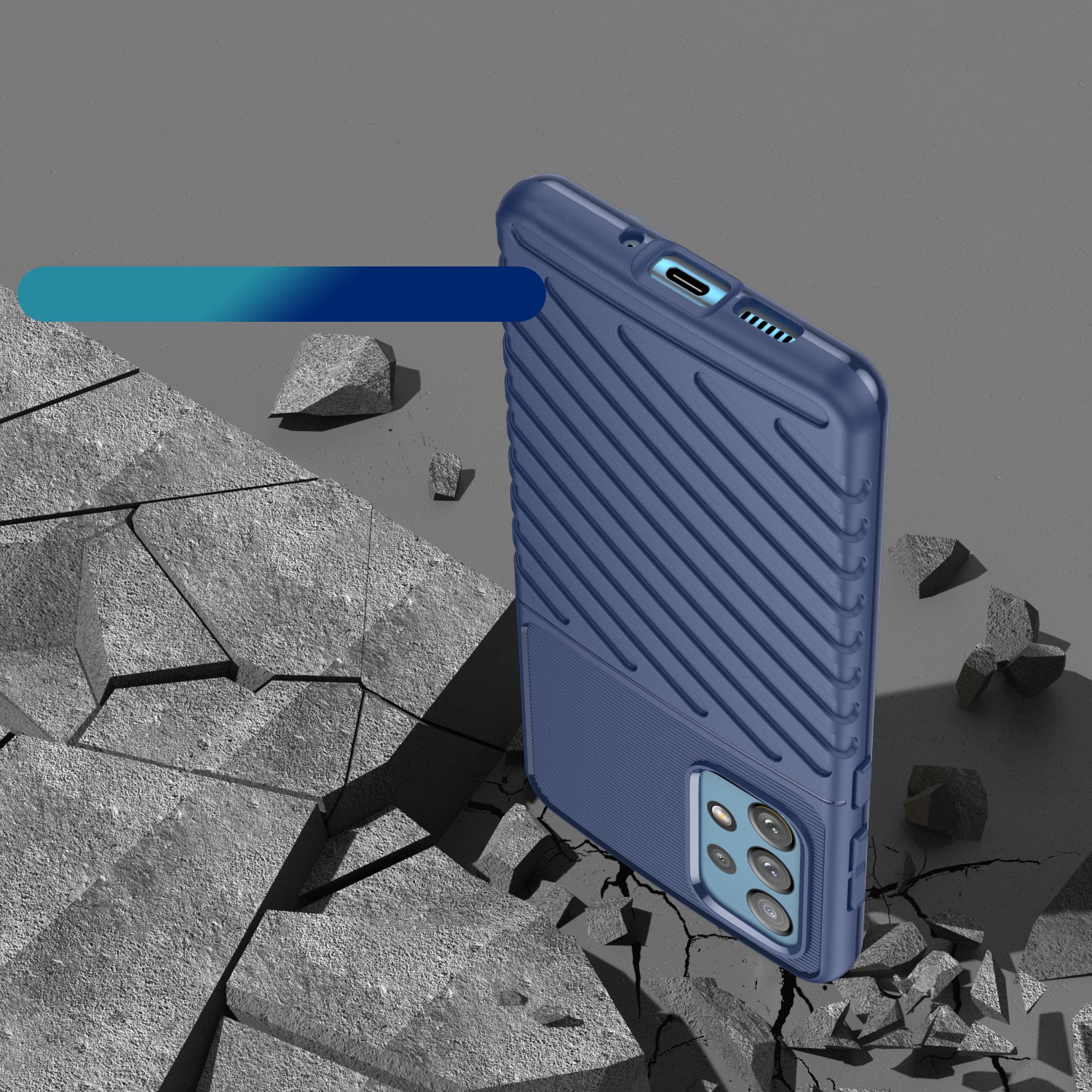 Thunder Case fleksibelt panseret cover til Samsung Galaxy A73 blå