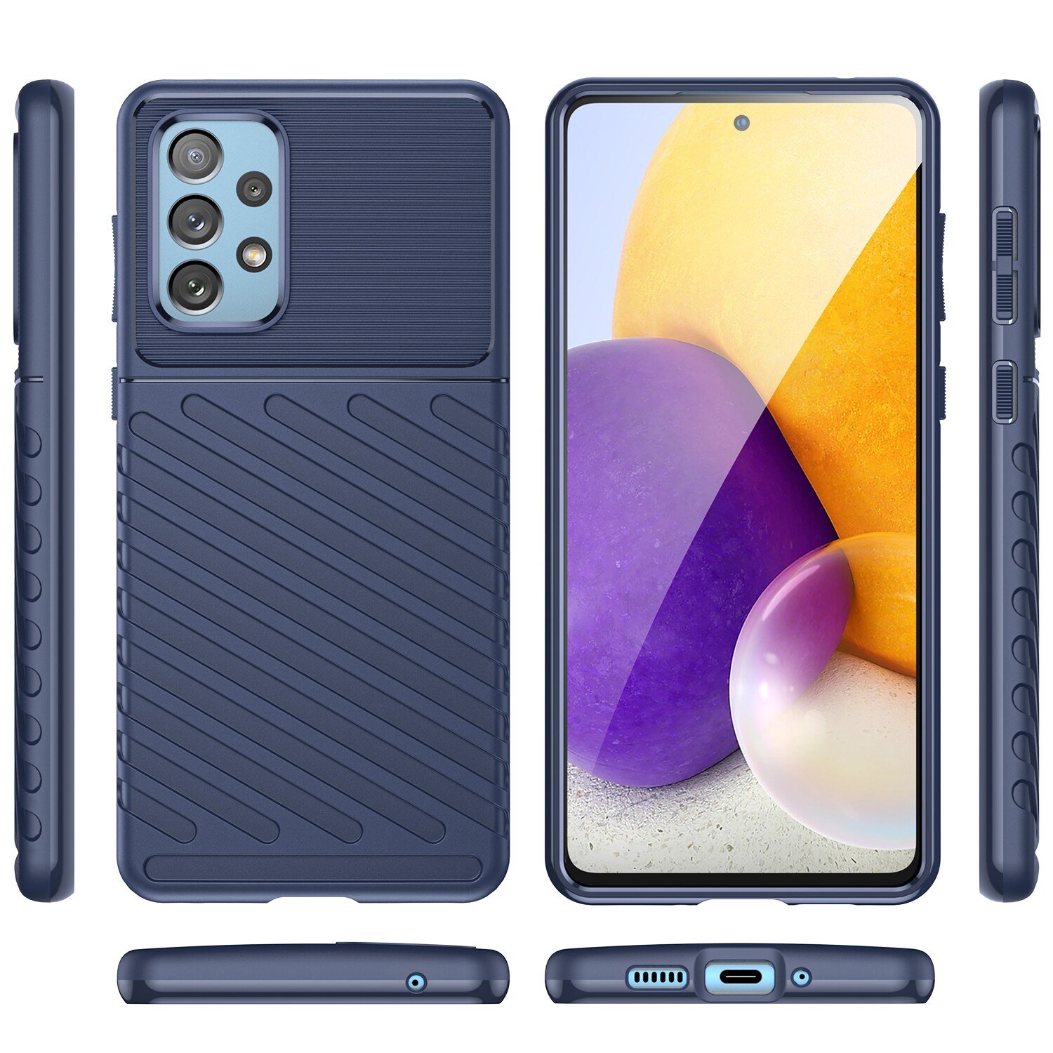 Thunder Case fleksibelt panseret cover til Samsung Galaxy A73 blå