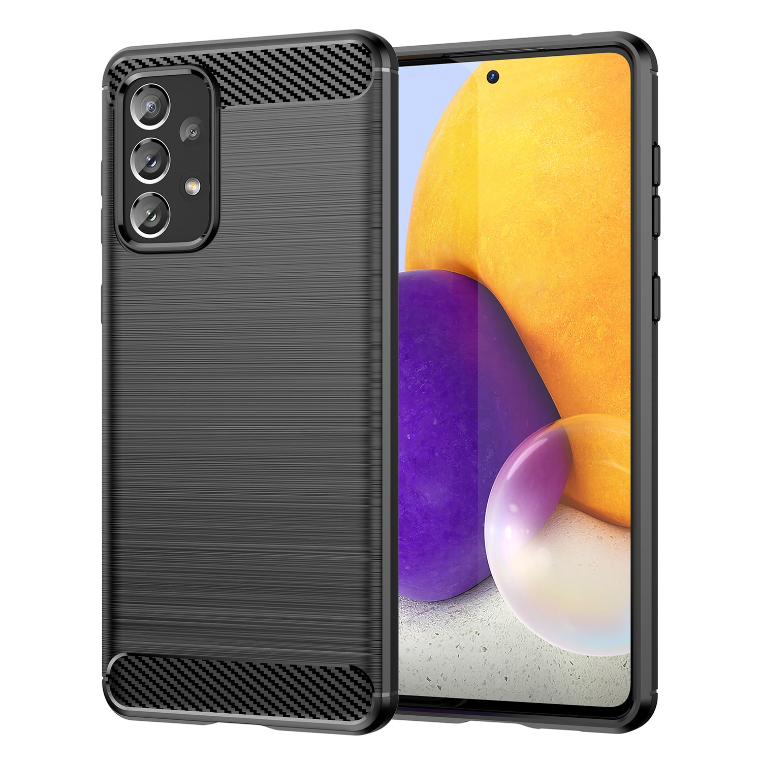 Carbon Case Fleksibelt TPU-cover til Samsung Galaxy A73 sort