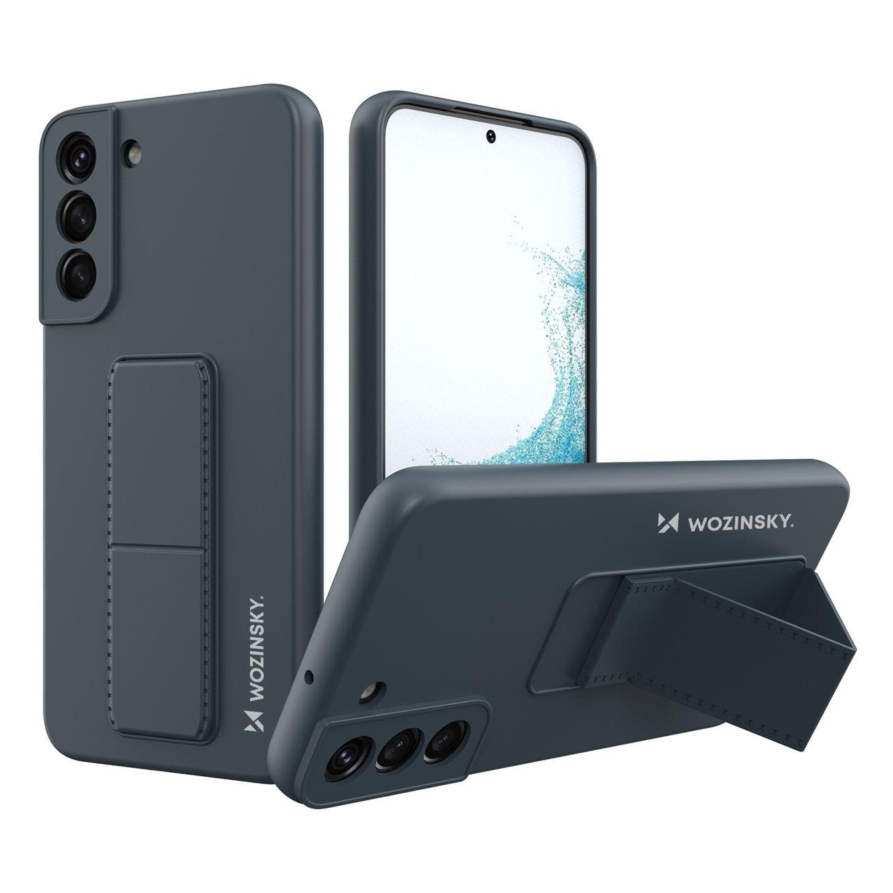 Wozinsky Kickstand-etui silikoneetui med stander til Samsung Galaxy S22+ marineblå