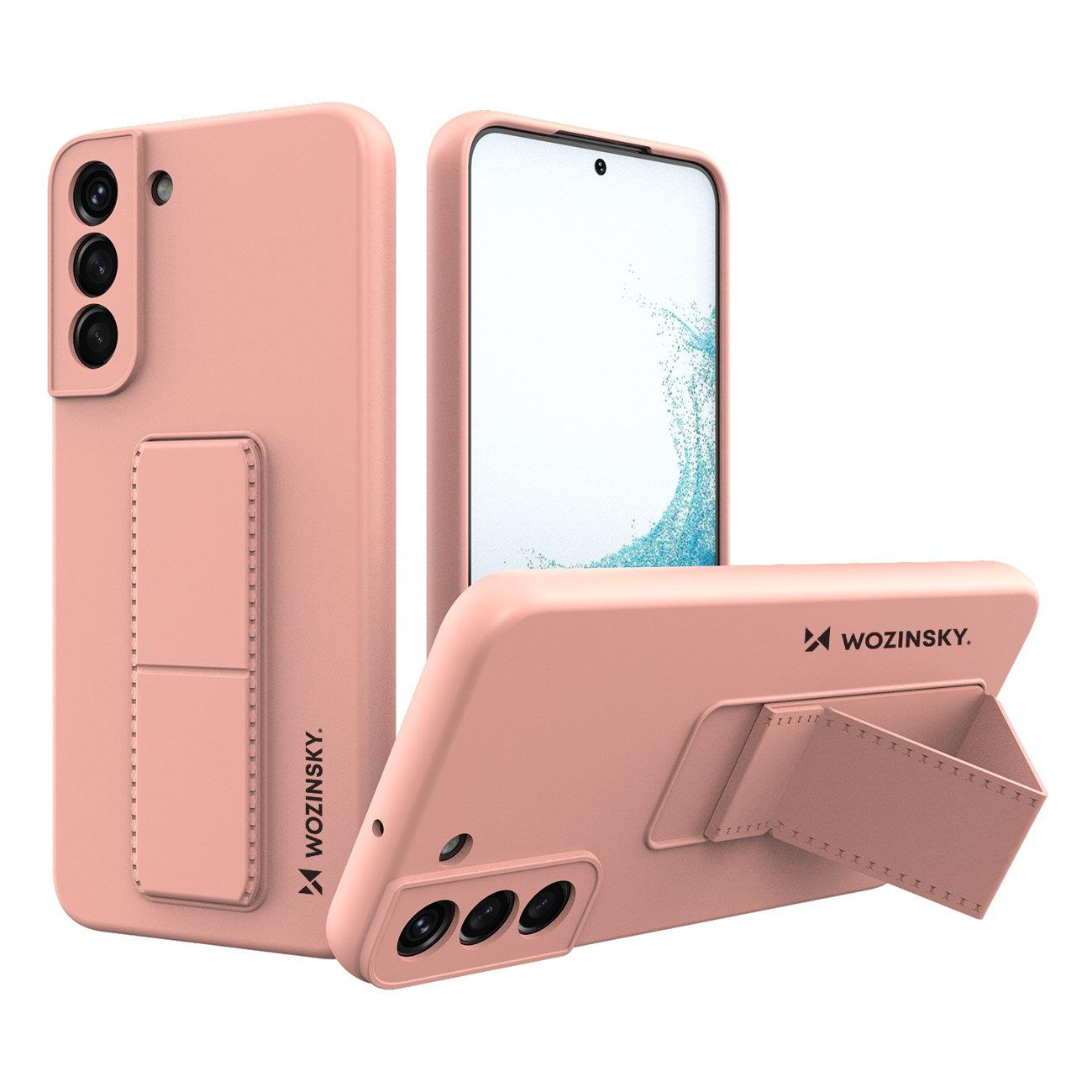 Wozinsky Kickstand-etui silikoneetui med stativ til Samsung Galaxy S22+ pink
