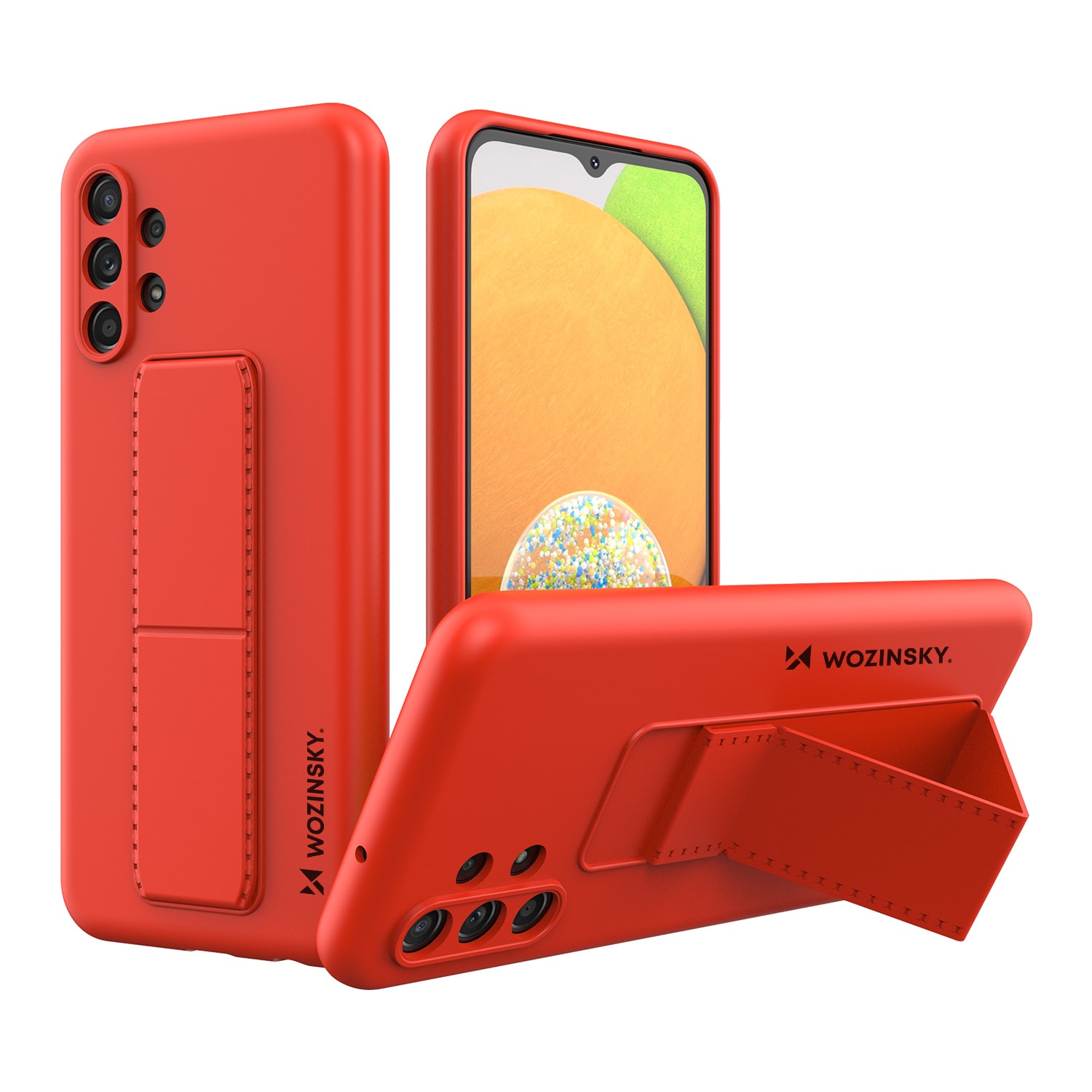 Wozinsky Kickstand-etui silikoneetui med stander Samsung Galaxy A13 5G rød