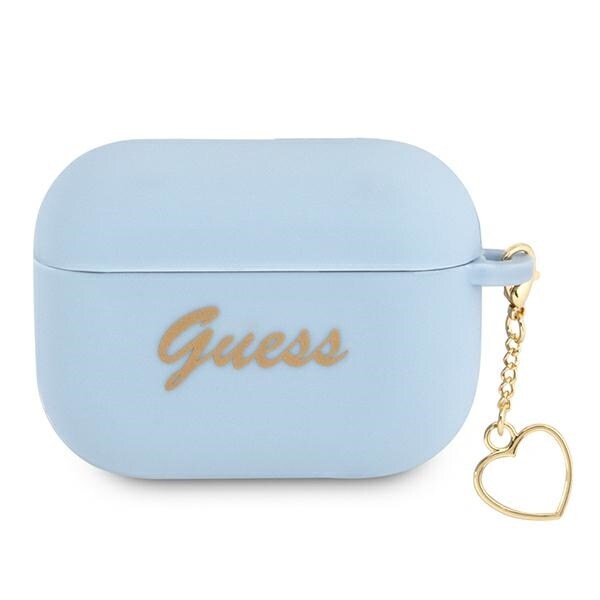 Guess GUAPLSCHSB AirPods Pro-cover blå/blå Silikone Charm Heart Collection