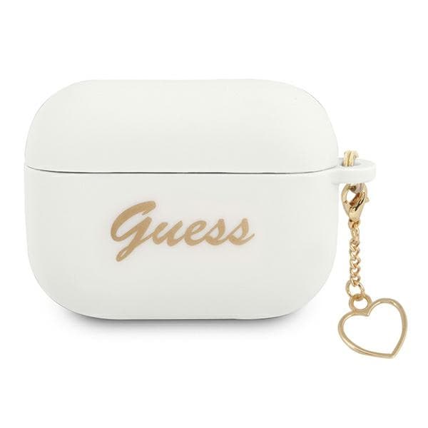 Guess GUAPLSCHSH AirPods Pro-cover hvid/hvid Silikone Charm Heart Collection