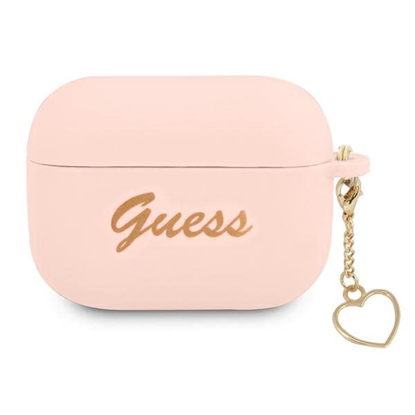 Guess GUAPLSCHSP AirPods Pro cover pink/pink Silikone Charm Heart Collection
