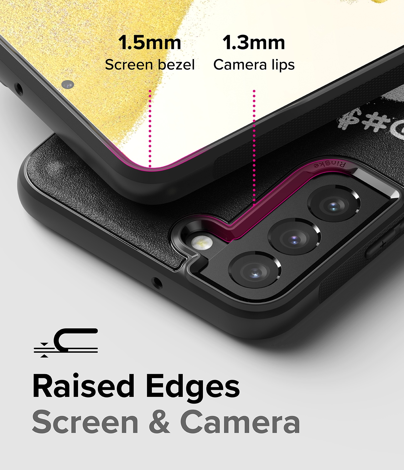 Ringke Onyx Design holdbart coveretui til Samsung Galaxy S22 + (S22 Plus) sort (X) ()