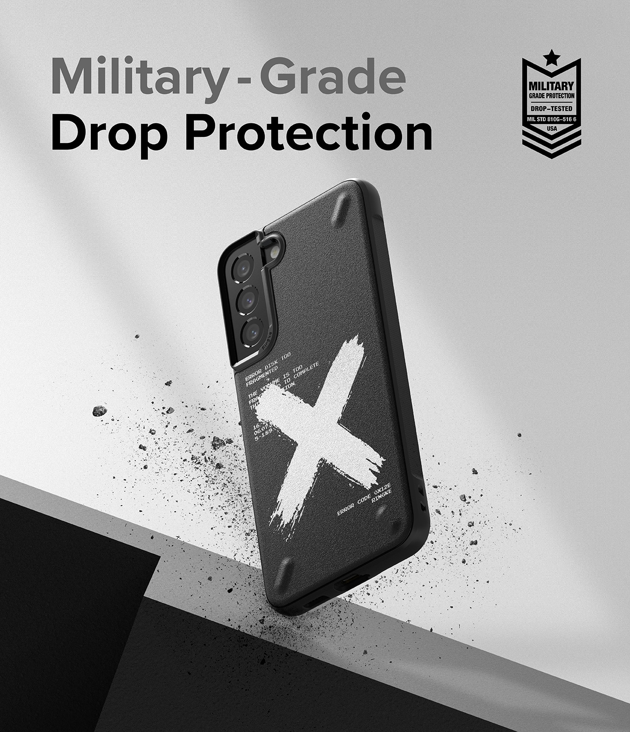 Ringke Onyx Design holdbart coveretui til Samsung Galaxy S22 + (S22 Plus) sort (X) ()