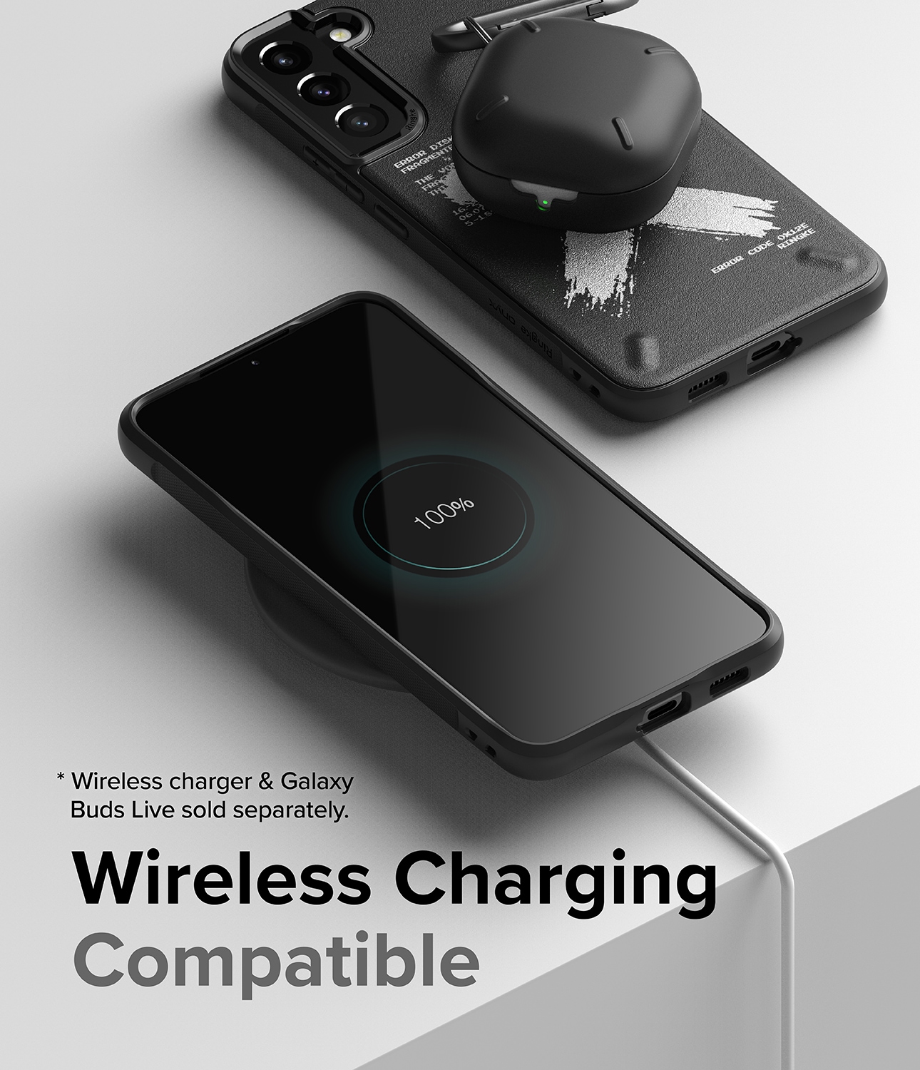 Ringke Onyx Design holdbart coveretui til Samsung Galaxy S22 + (S22 Plus) sort (X) ()