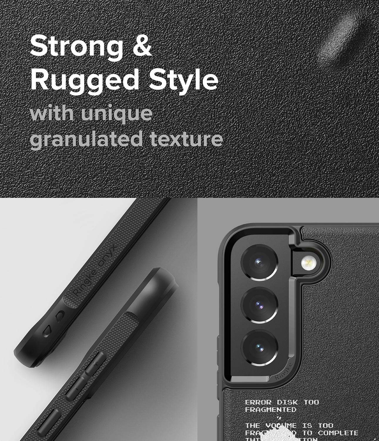 Ringke Onyx Design Holdbart TPU Cover til Samsung Galaxy S22 + (S22 Plus) sort (Graffiti) ()
