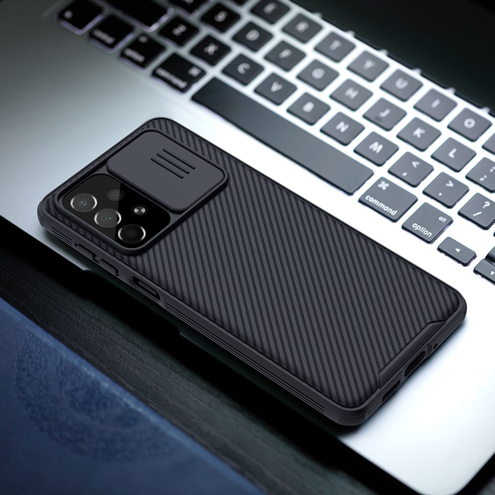 Nillkin CamShield Pro Case Panseret etui Cover Kamerabeskyttelse til Samsung Galaxy A73 Sort