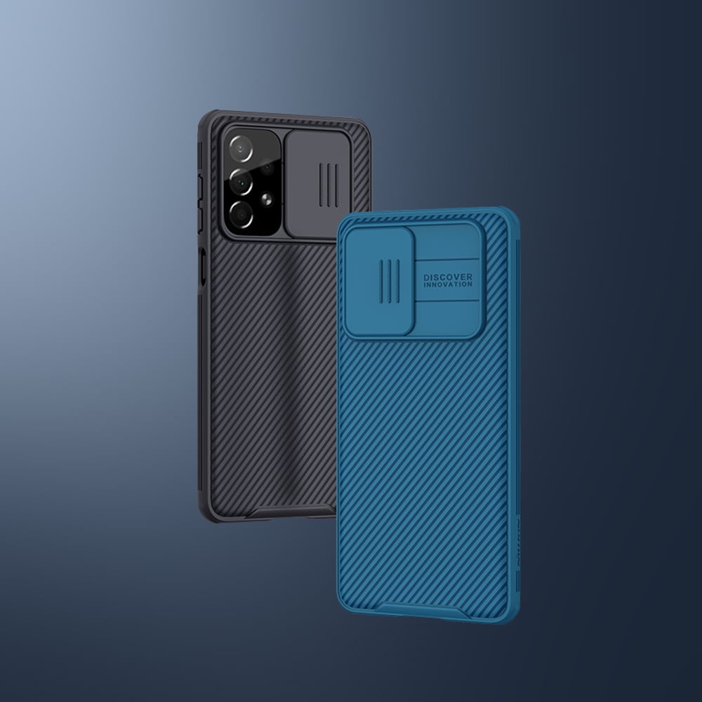 Nillkin CamShield Pro Etui Panseret etui Cover Kamerabeskyttelse til Samsung Galaxy A73 Blå