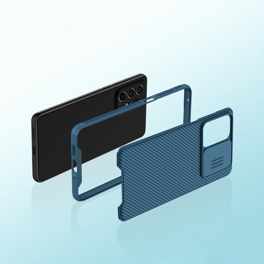 Nillkin CamShield Pro Etui Panseret etui Cover Kamerabeskyttelse til Samsung Galaxy A73 Blå