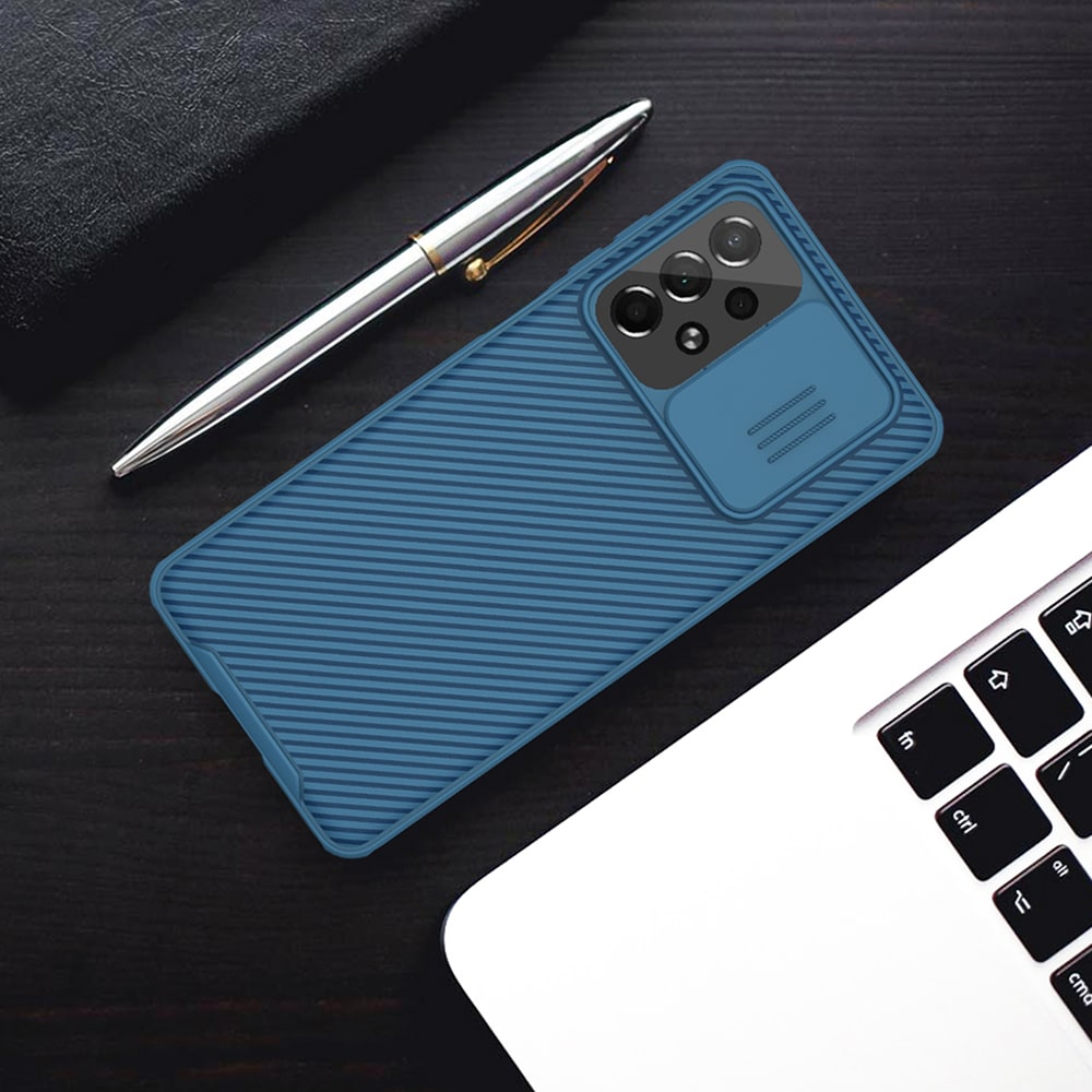 Nillkin CamShield Pro Etui Panseret etui Cover Kamerabeskyttelse til Samsung Galaxy A73 Blå