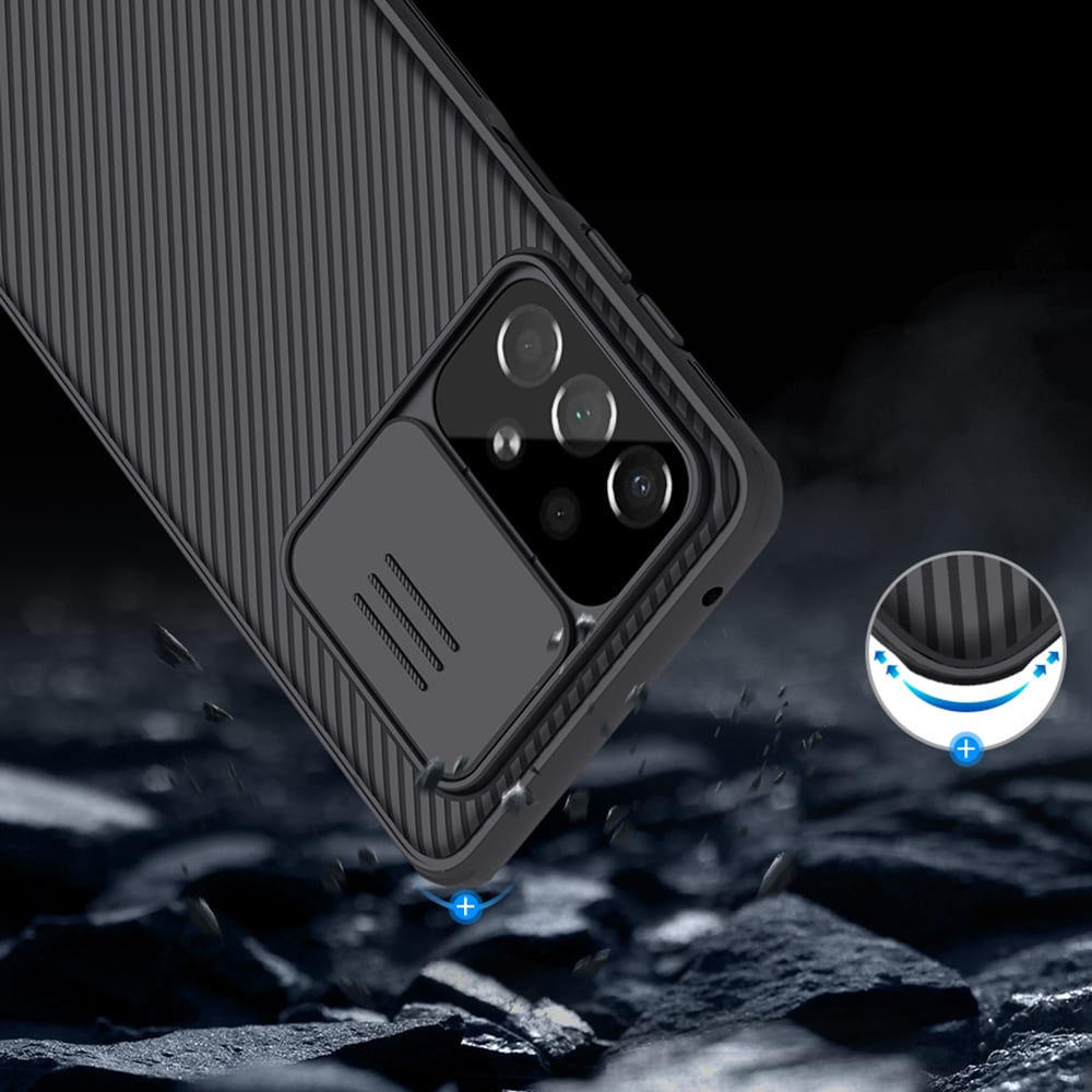 Nillkin CamShield Pro Etui Panseret etui Cover Kamerabeskyttelse til Samsung Galaxy A73 Blå
