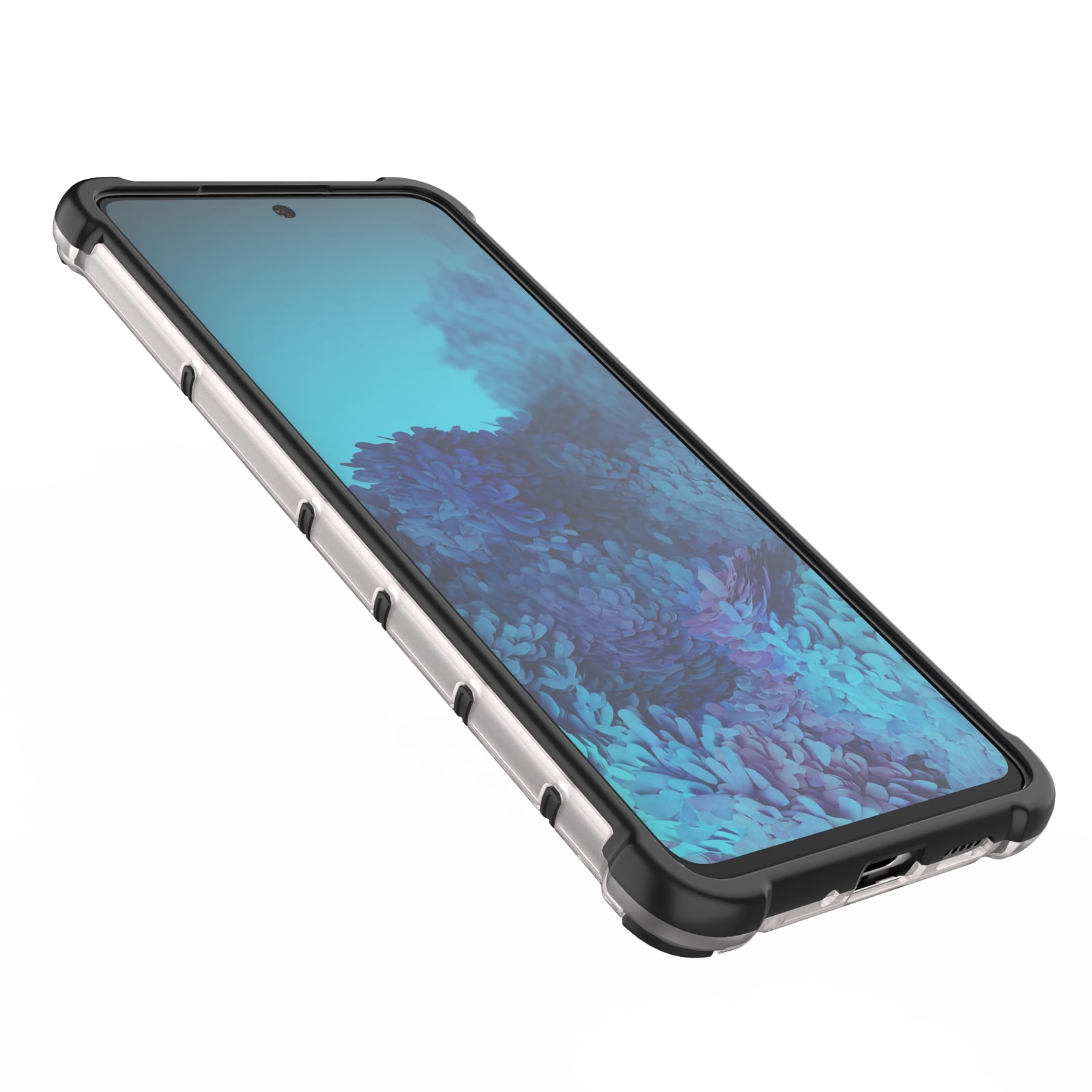 Honeycomb-etui pansret cover med gelramme til Samsung Galaxy A73 sort