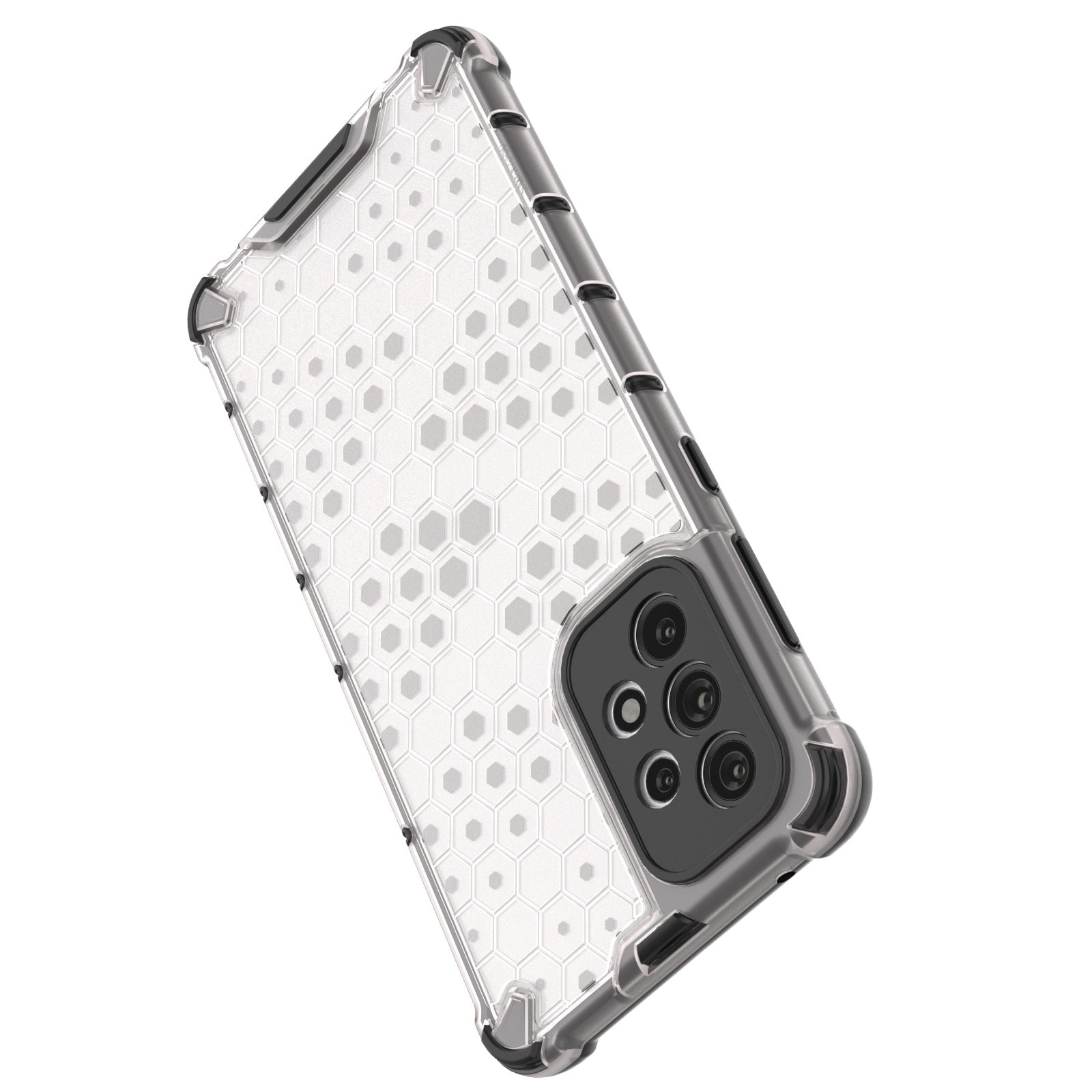 Honeycomb-etui pansret cover med gelramme til Samsung Galaxy A73 sort