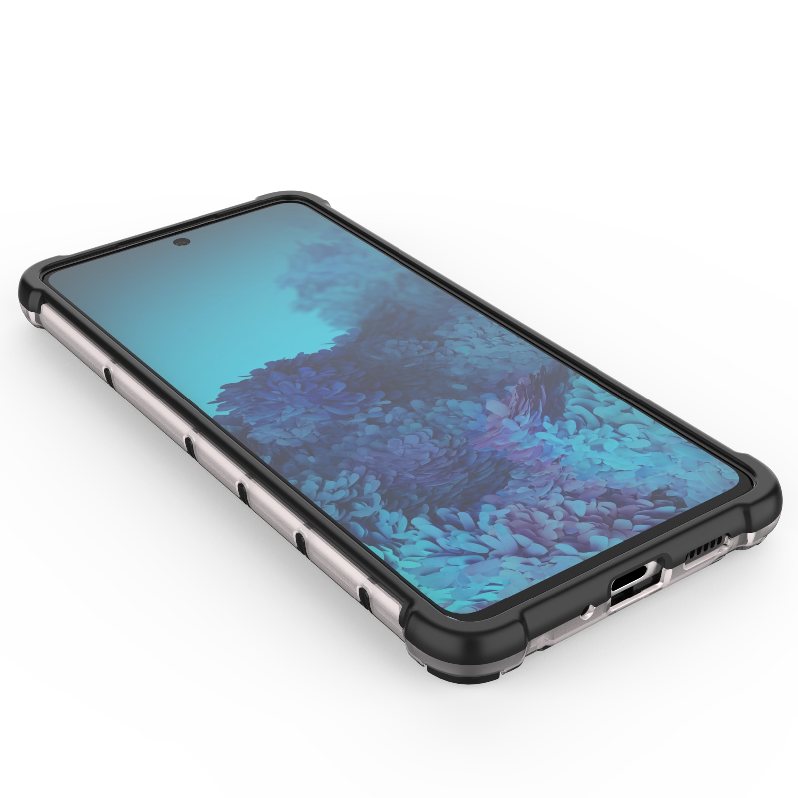 Honeycomb-etui pansret cover med gelramme til Samsung Galaxy A73 blå