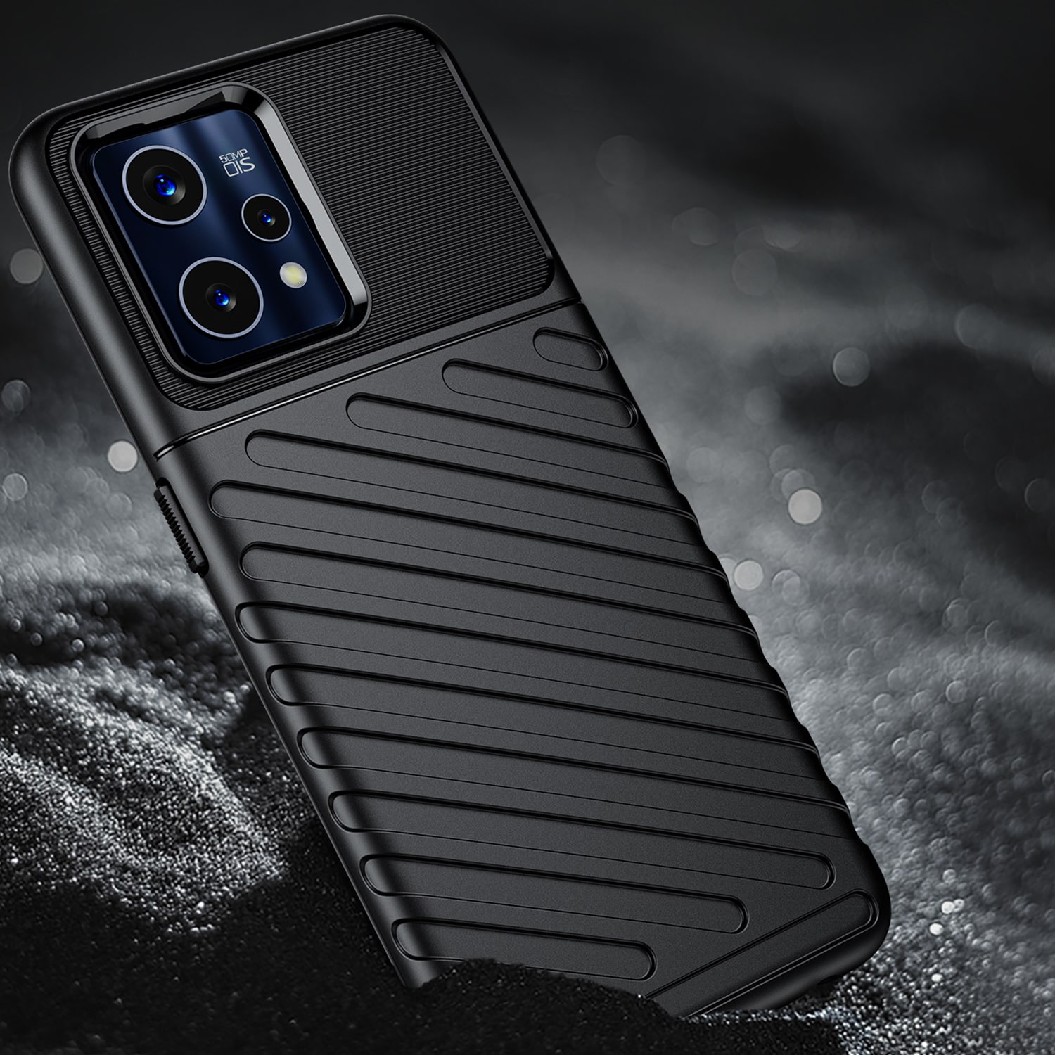 Thunder Case Fleksibelt pansret cover til Realme 9 Pro + (9 Pro Plus) sort