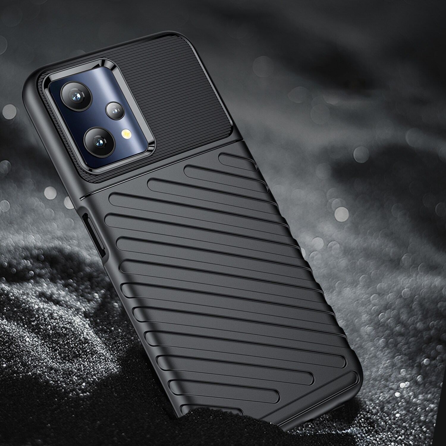 Thunder Case fleksibelt pansret cover Realme 9 Pro sort