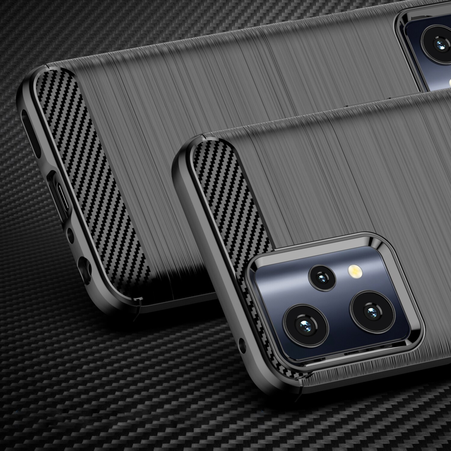 Carbon Case Fleksibelt cover Realme 9 Pro sort