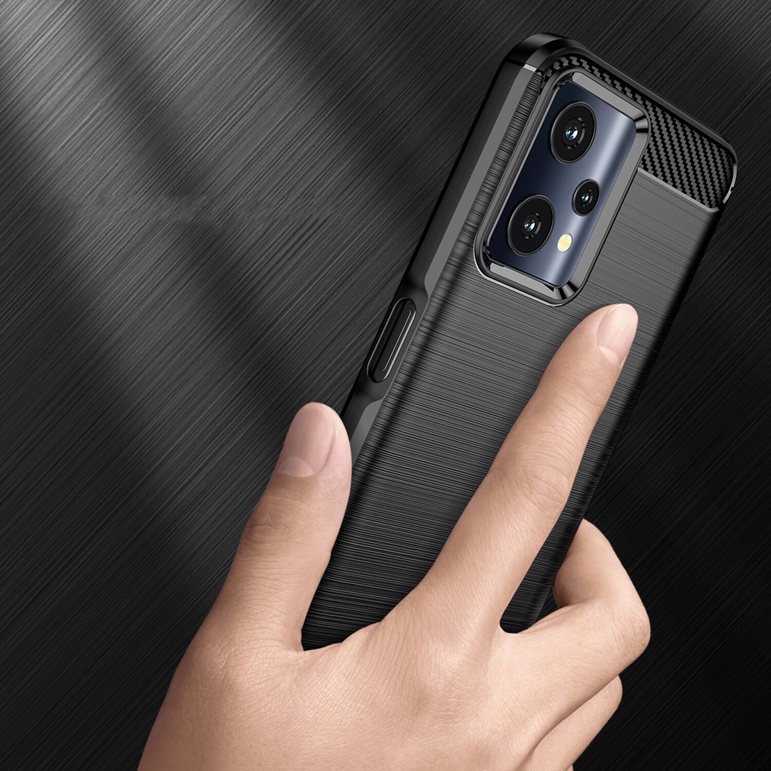 Carbon Case Fleksibelt cover Realme 9 Pro sort