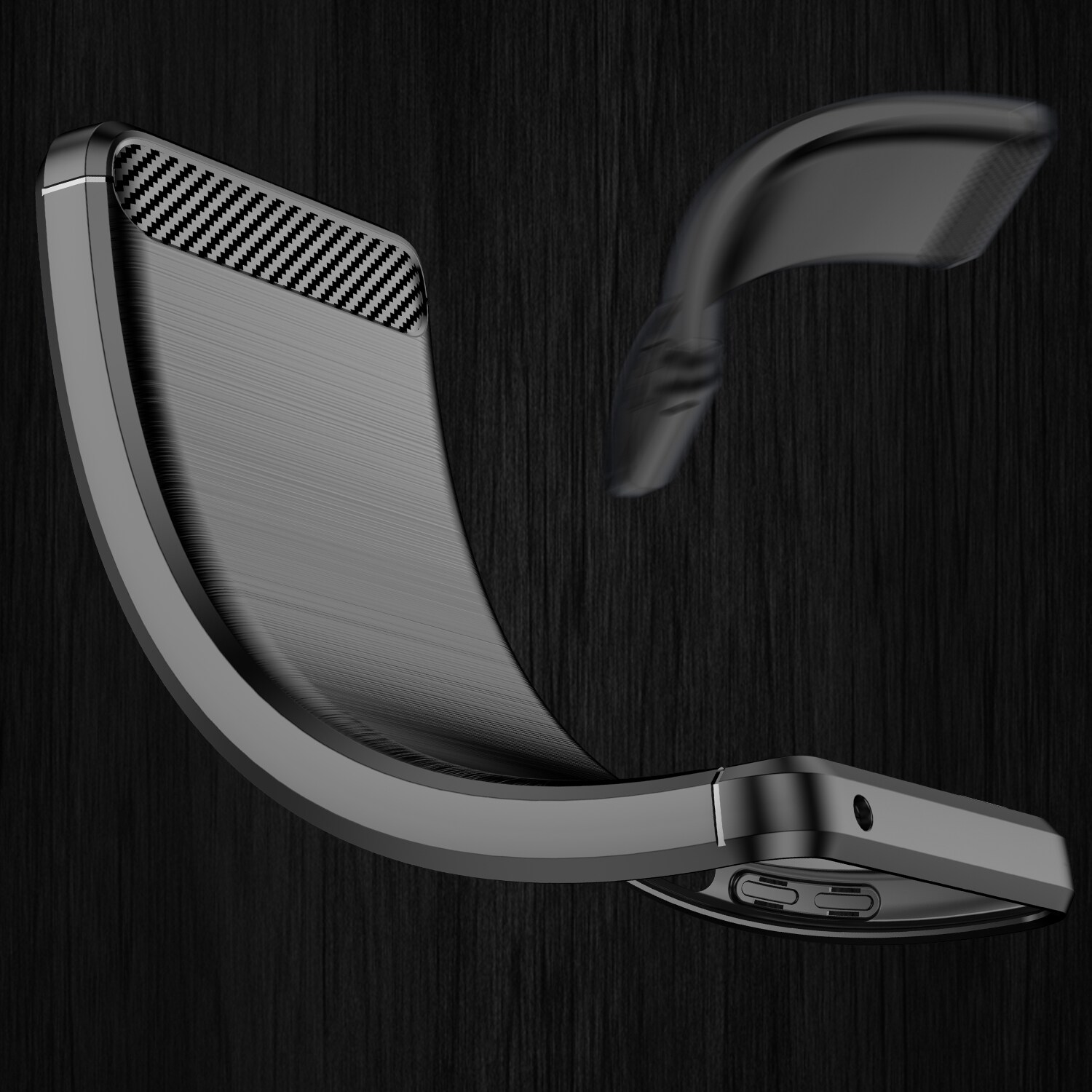 Carbon Case Fleksibelt cover Realme 9 Pro sort