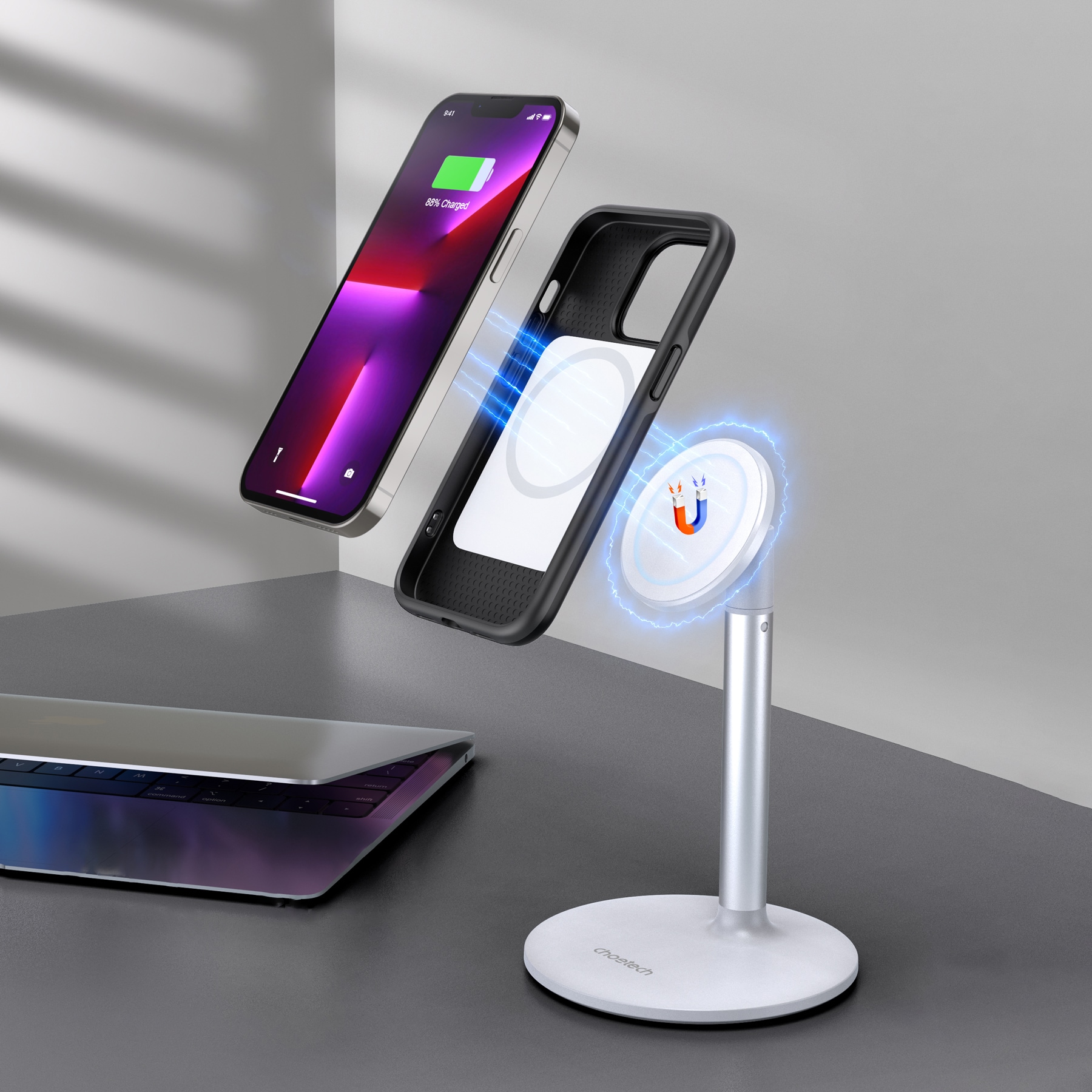 Choetech MFM Anti-drop etui lavet til MagSafe til iPhone 13 Pro sort (PC0113-MFM-BK)