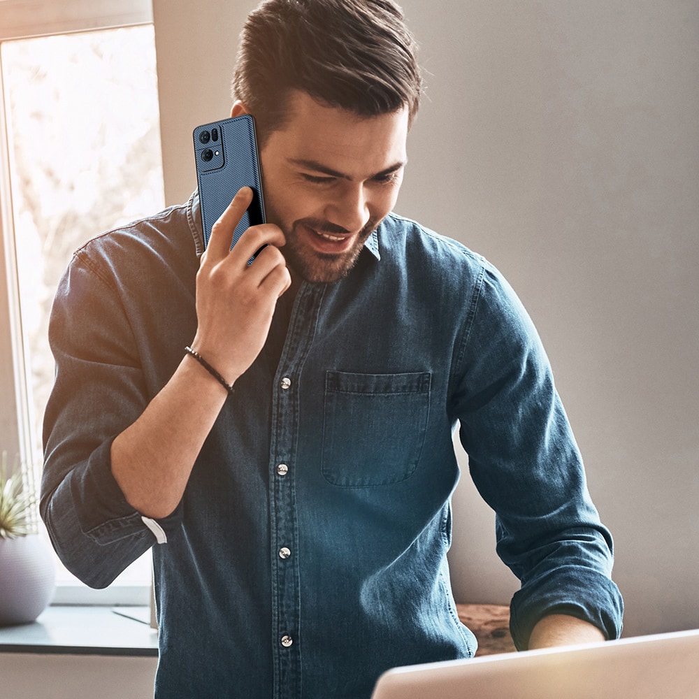 Dux Ducis Fino etui dækket med nylonmateriale Oppo Reno7 Pro 5G sort