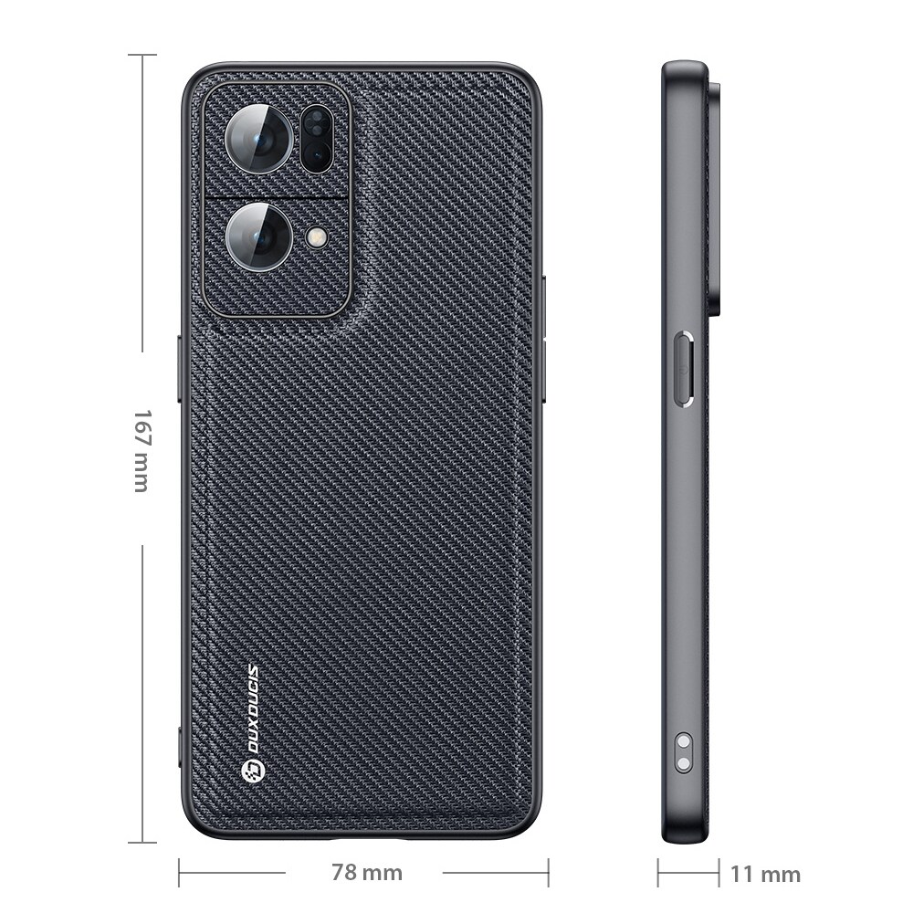 Dux Ducis Fino etui dækket med nylonmateriale Oppo Reno7 Pro 5G sort