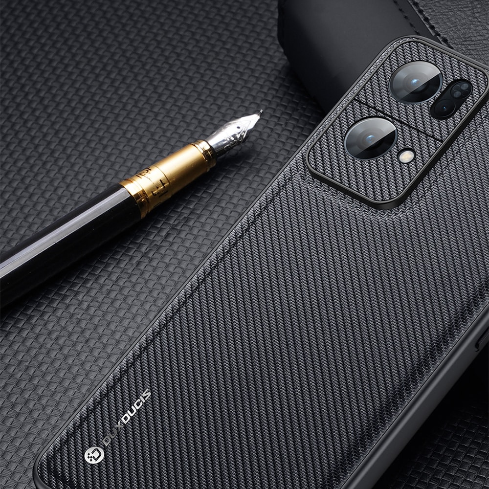 Dux Ducis Fino etui dækket med nylonmateriale Oppo Reno7 Pro 5G sort