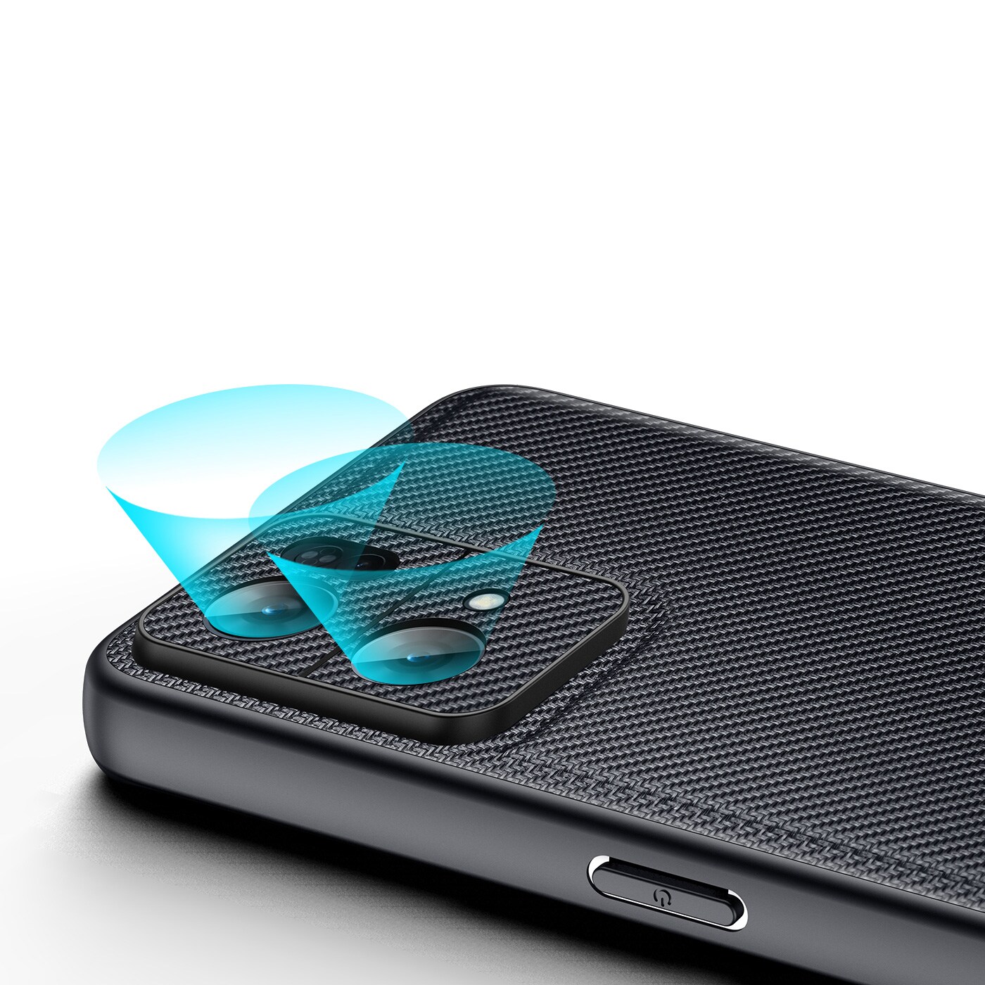 Dux Ducis Fino etui dækket med nylonmateriale Oppo Reno7 Pro 5G sort