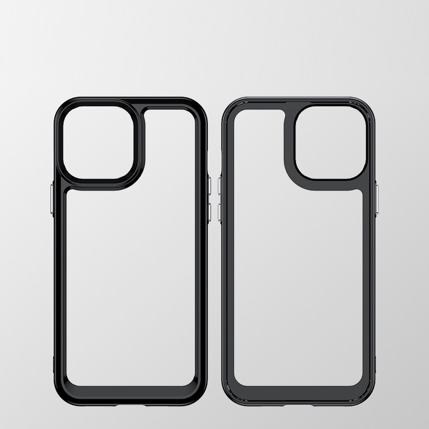 Outer Space Case Etui til iPhone 12 Pro Max Hårdt cover med geleramme Rød