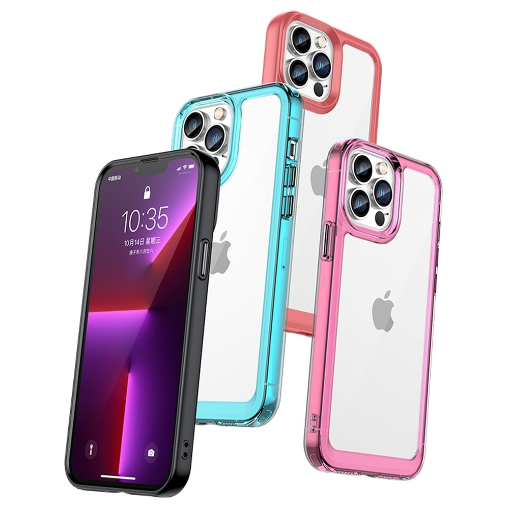 Outer Space Case Etui til iPhone 12 Pro Max Hårdt cover med geleramme Rød
