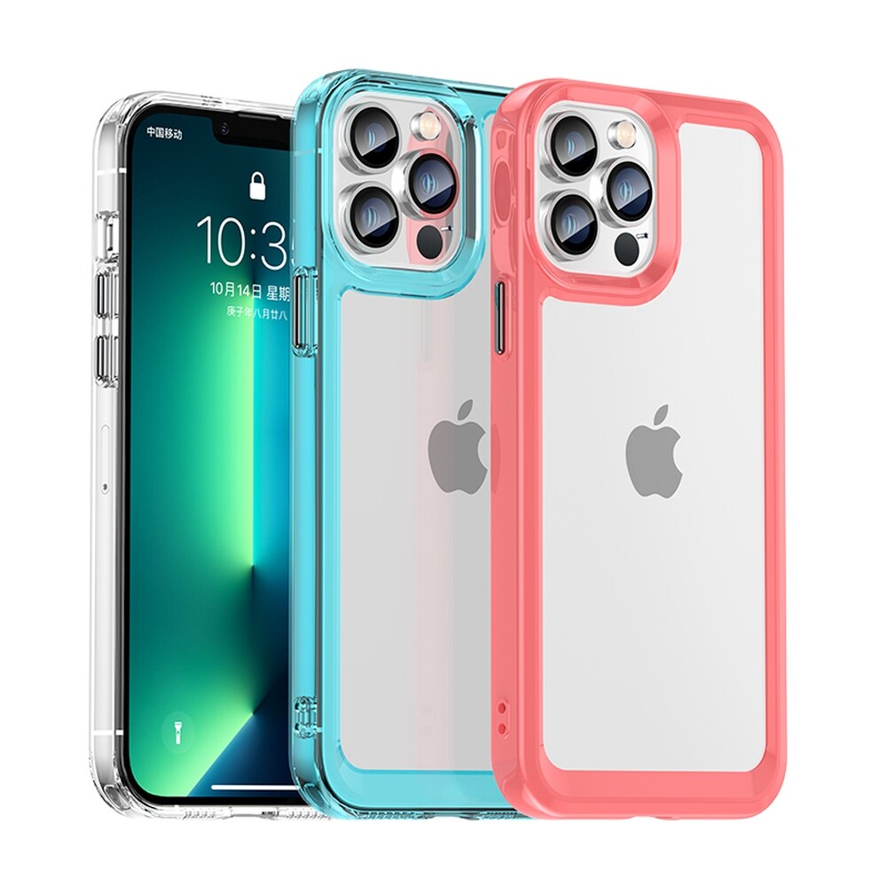 Outer Space Case Etui til iPhone 12 Pro Max Hårdt cover med geleramme Rød