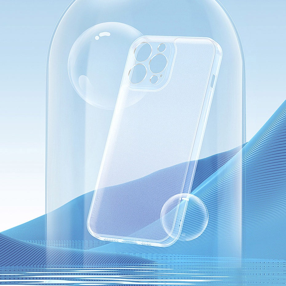 Baseus Frosted Glass Case for iPhone 13 Pro Max Hard Cover with Transparent Gel Frame (ARWS000802)
