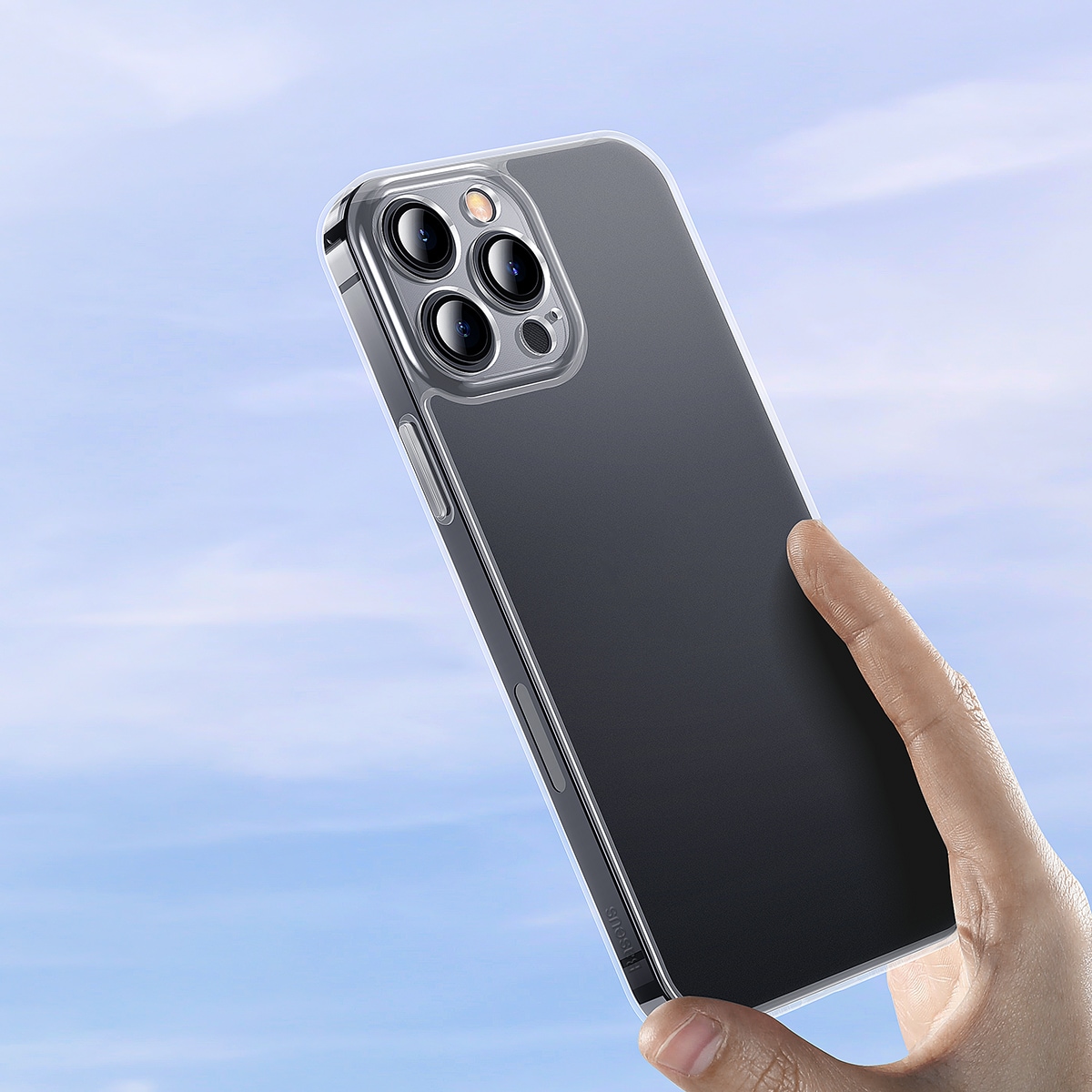 Baseus Frosted Glass Case for iPhone 13 Pro Max Hard Cover with Transparent Gel Frame (ARWS000802)