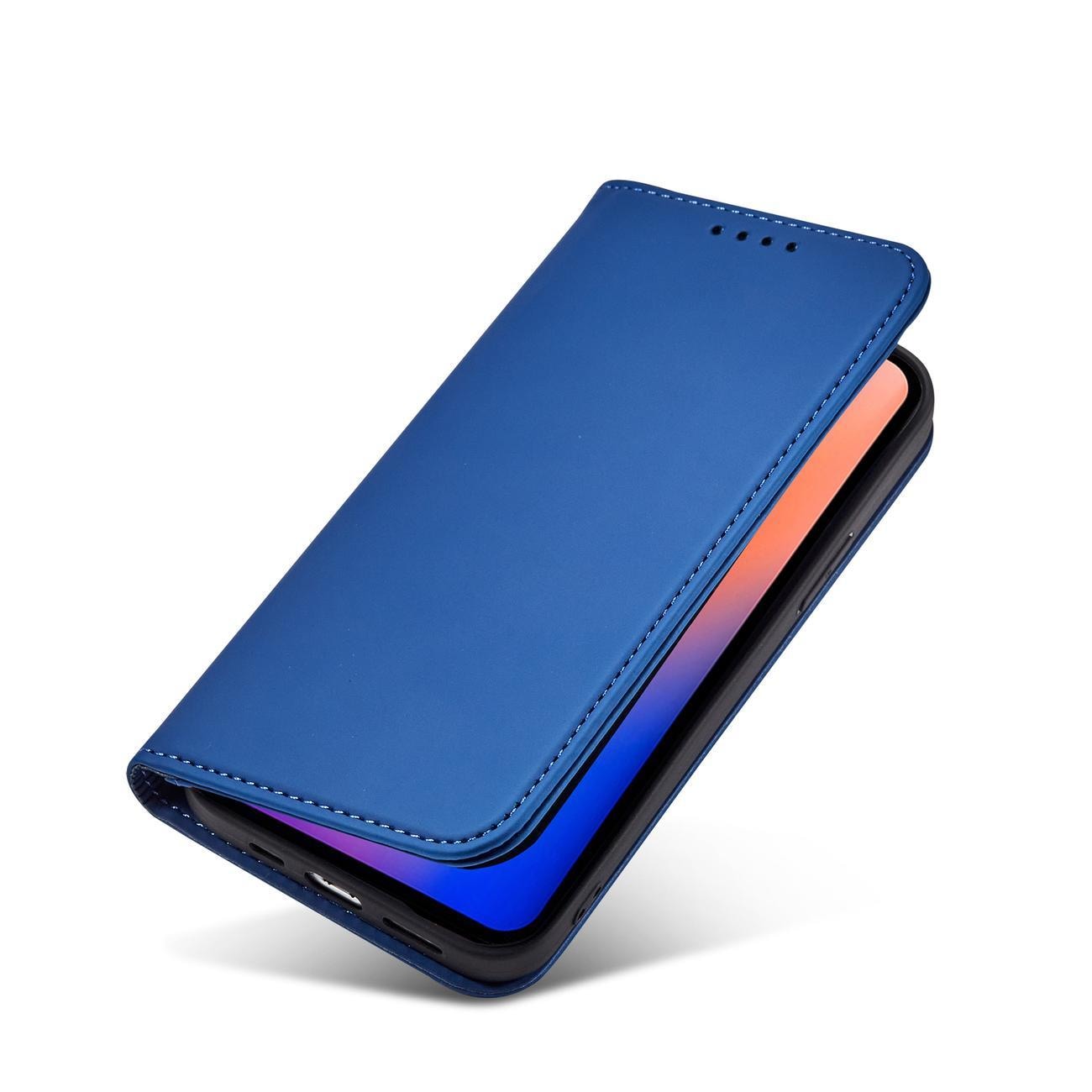 Magnet Kortetui til iPhone 12 Pro cover kort tegnebog kortstativ blå