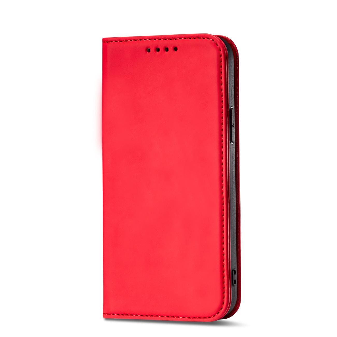 Magnet Kortetui til iPhone 12 Pro Pouch Card Wallet Kortholder Rød