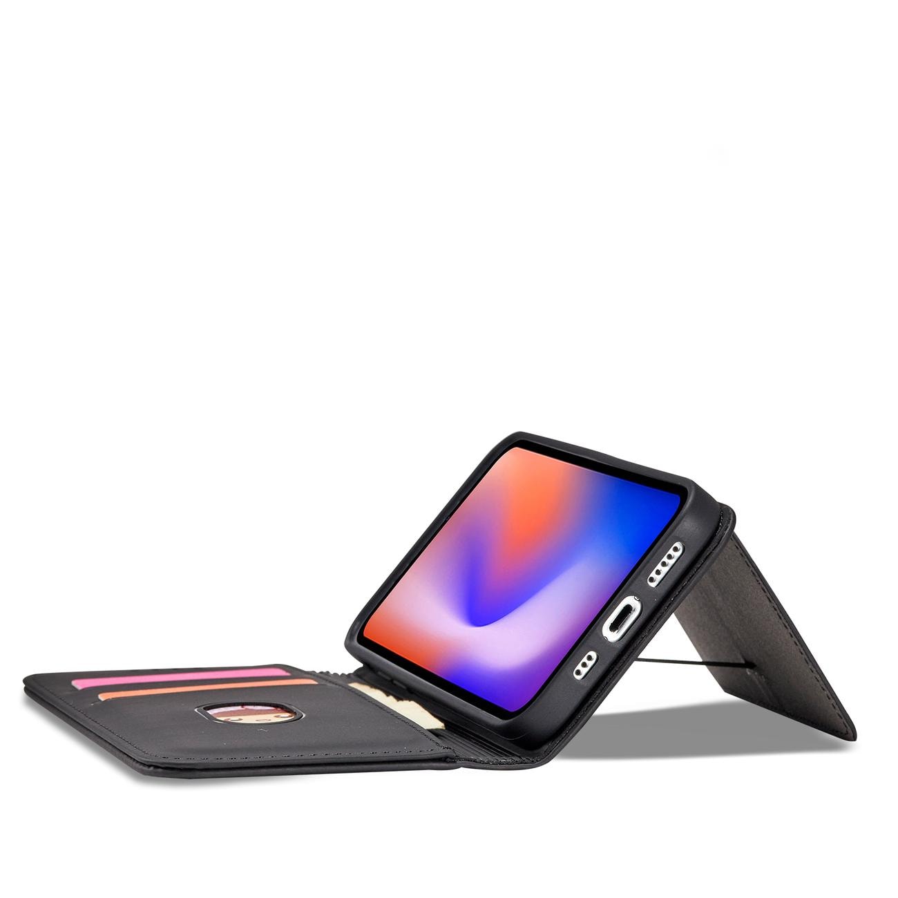 Magnet Kortetui til iPhone 12 Pro Max Pouch Card Wallet Kortholder Sort