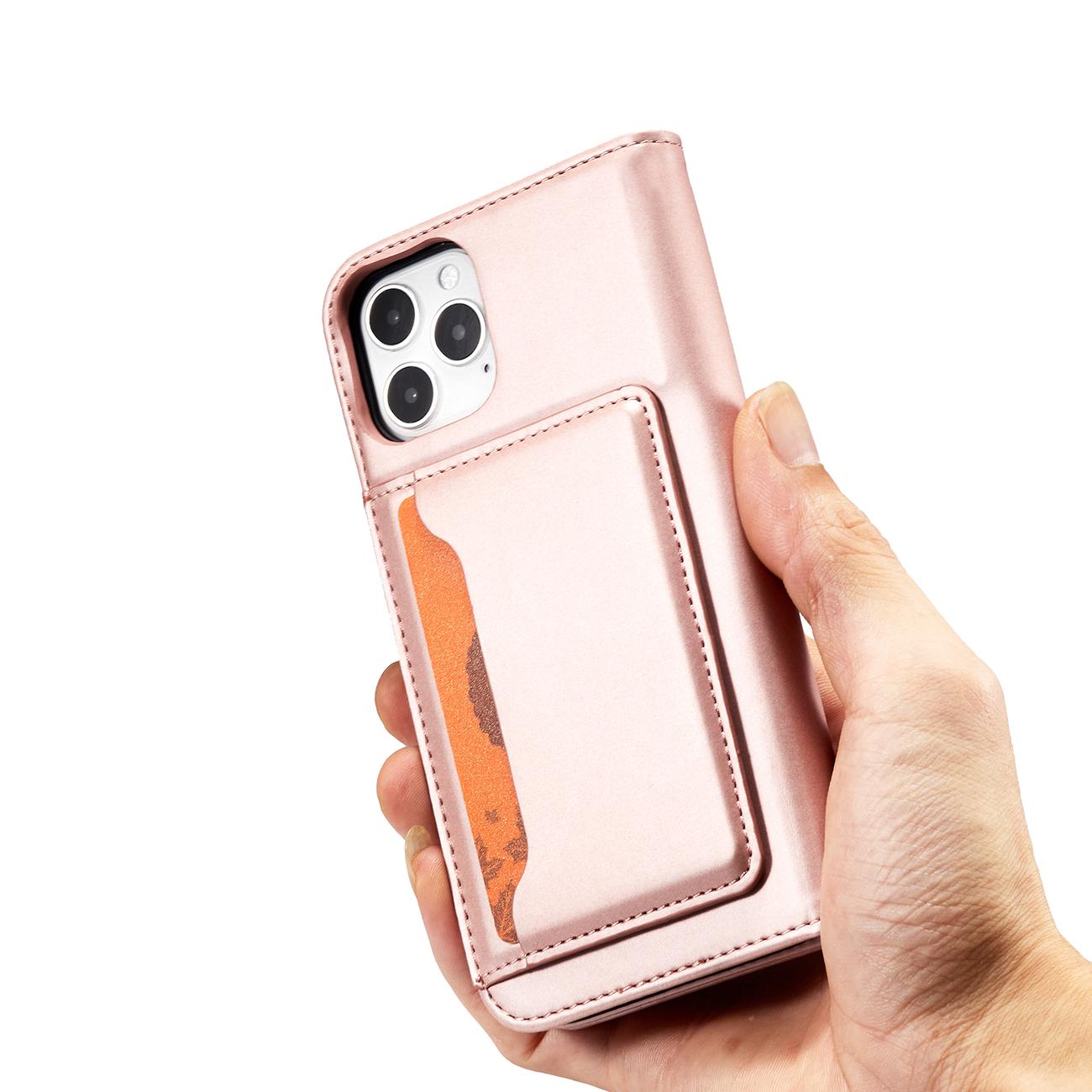 Magnet Kortetui til iPhone 12 Pro Max Pouch Card Wallet Card Holder Pink