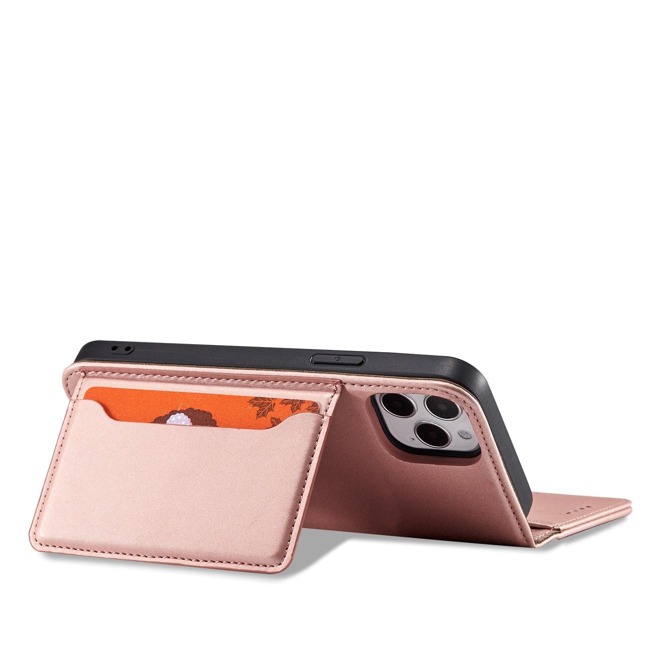 Magnet Kortetui til iPhone 12 Pro Max Pouch Card Wallet Card Holder Pink