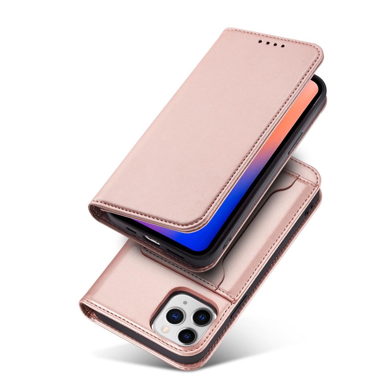 Magnet Kortetui til iPhone 12 Pro Max Pouch Card Wallet Card Holder Pink