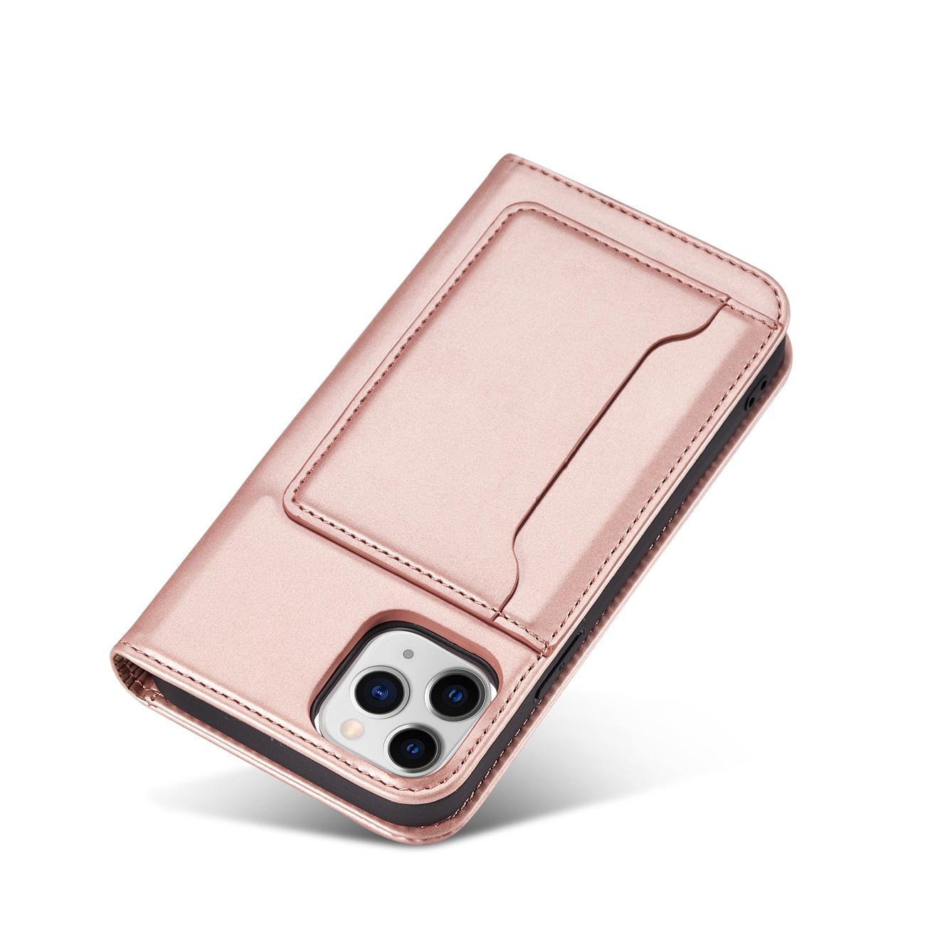 Magnet Kortetui til iPhone 12 Pro Max Pouch Card Wallet Card Holder Pink