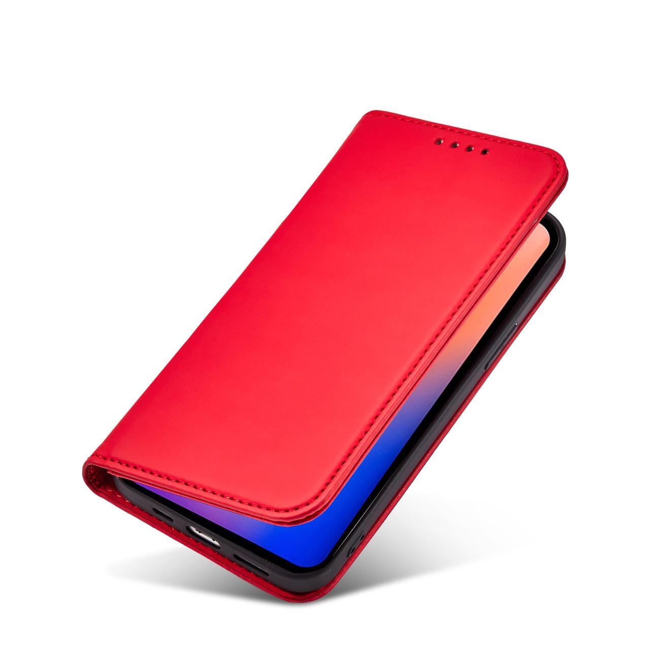 Magnet Kortetui til iPhone 12 Pro Max Pouch Card Wallet Kortholder Rød