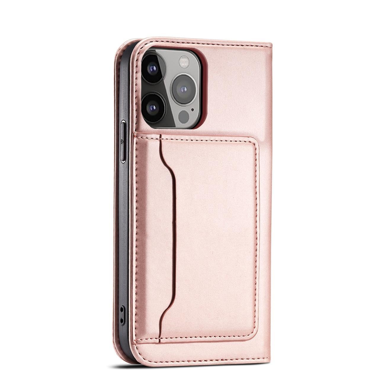 Magnet Kortetui til iPhone 13 Pro Pouch Card Wallet Kortholder Pink