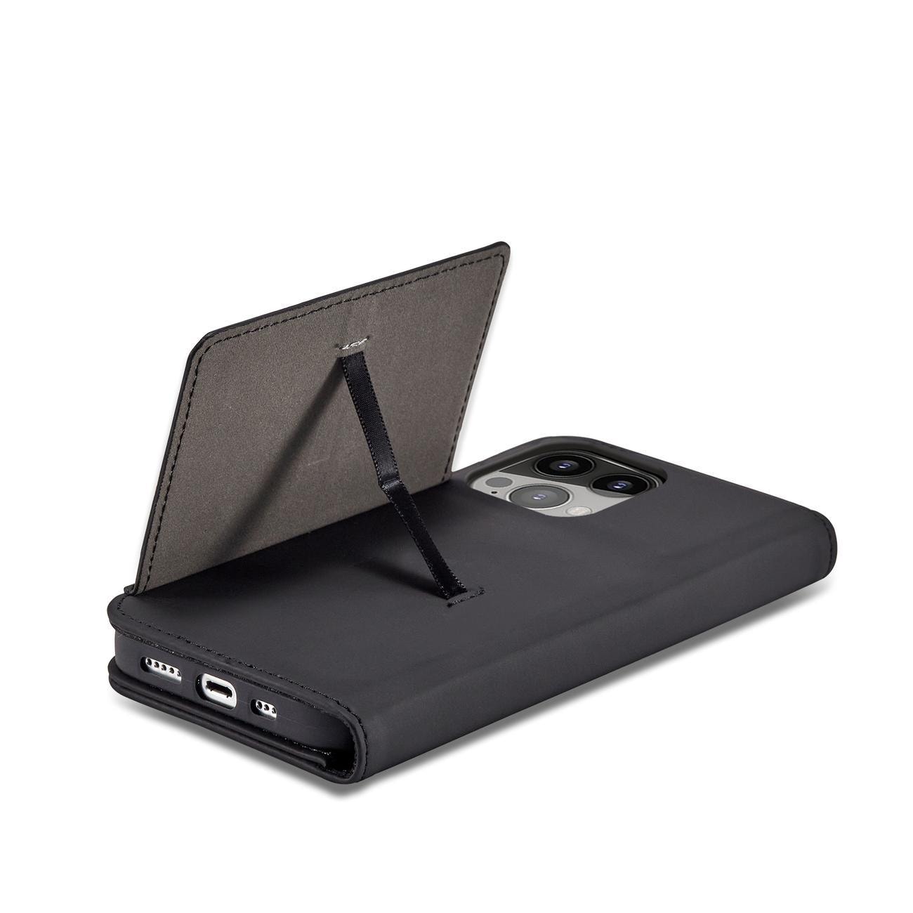 Magnet Kortetui til iPhone 13 Pro Max Pouch Card Wallet Kortholder Sort