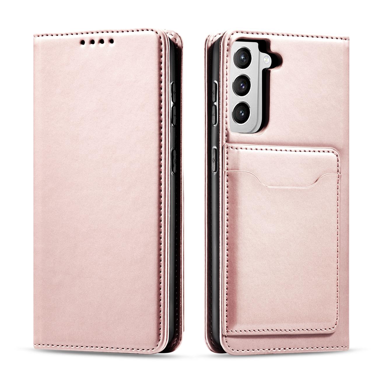 Magnet Kortetui til Samsung Galaxy S22 + (S22 Plus) Pung Pung Kortholder Pink
