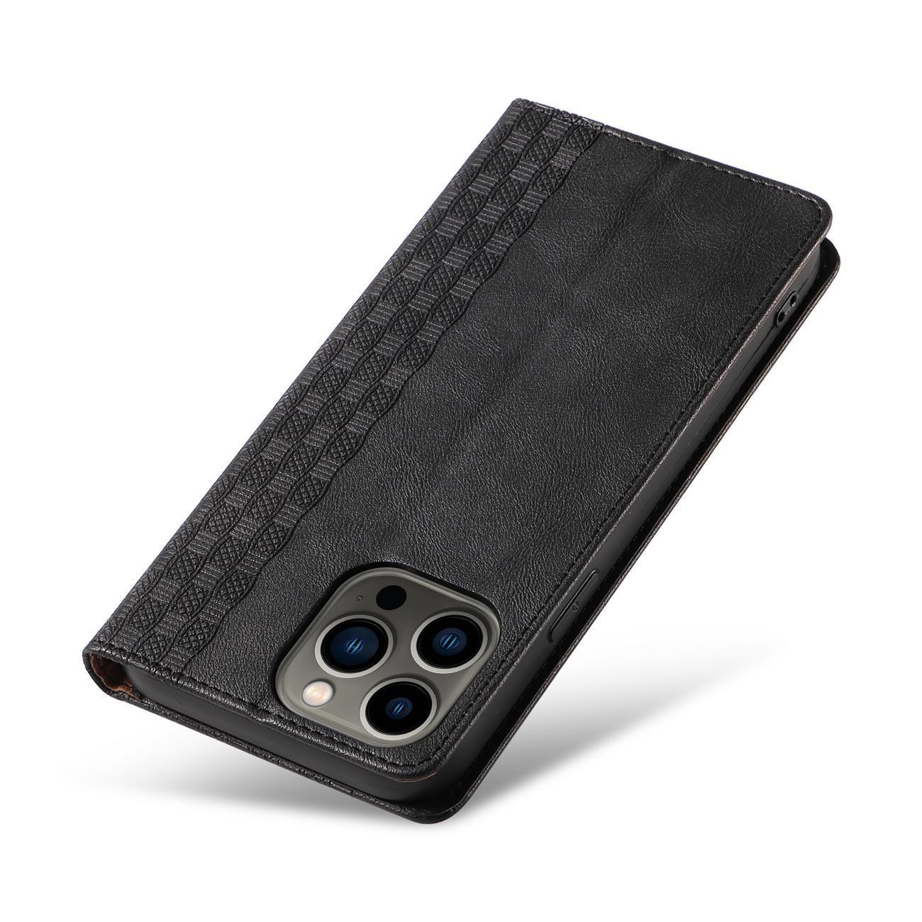 Magnet Strap Case Etui til iPhone 13 Pro Max Pouch Wallet + Mini Lanyard Vedhæng Sort