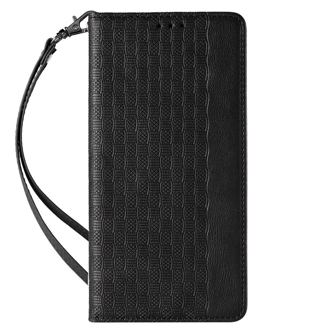 Magnet Rem-etui til iPhone 12 Pro Pouch Wallet + Mini Lanyard Vedhæng Sort